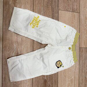 Paw in Paw Shorts for Boys Yellow and Gray Accents on White Size 120/53